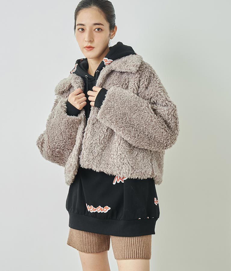 フェイクファー 衿付き ジャケット コート 796-8945