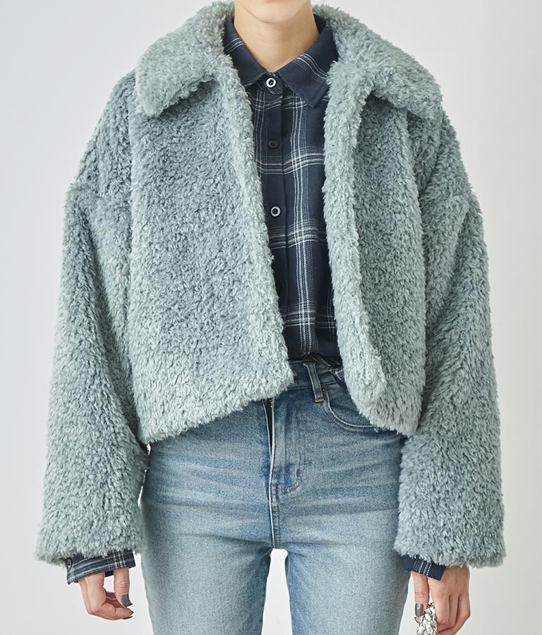 フェイクファー 衿付き ジャケット コート 796-8945