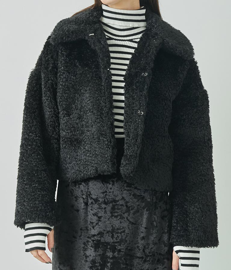 フェイクファー 衿付き ジャケット コート 796-8945