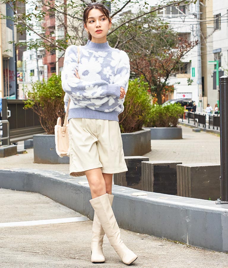 フェイクレザーハーフパンツ 522-6792
