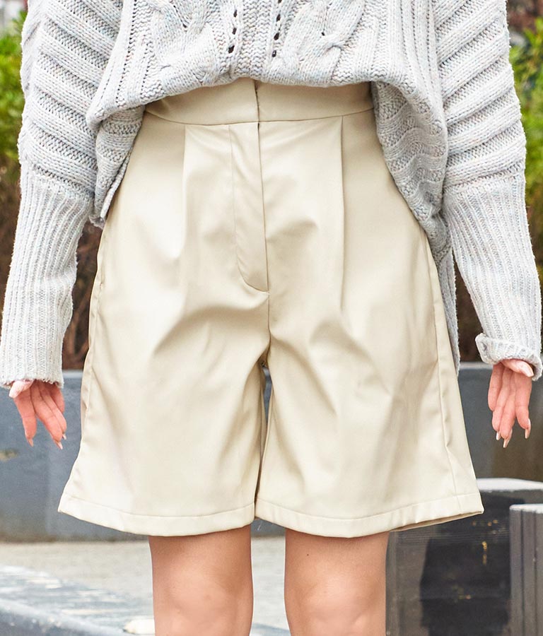 フェイクレザーハーフパンツ 522-6792