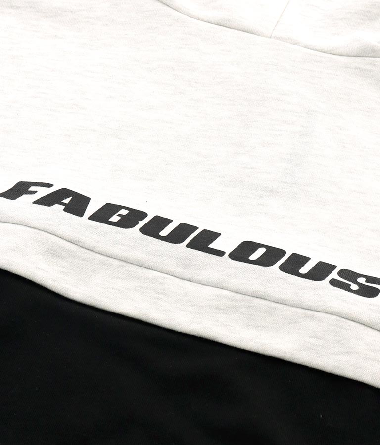 配色 切替 裾ドロスト 裏毛 スウェット パーカー 423-3189