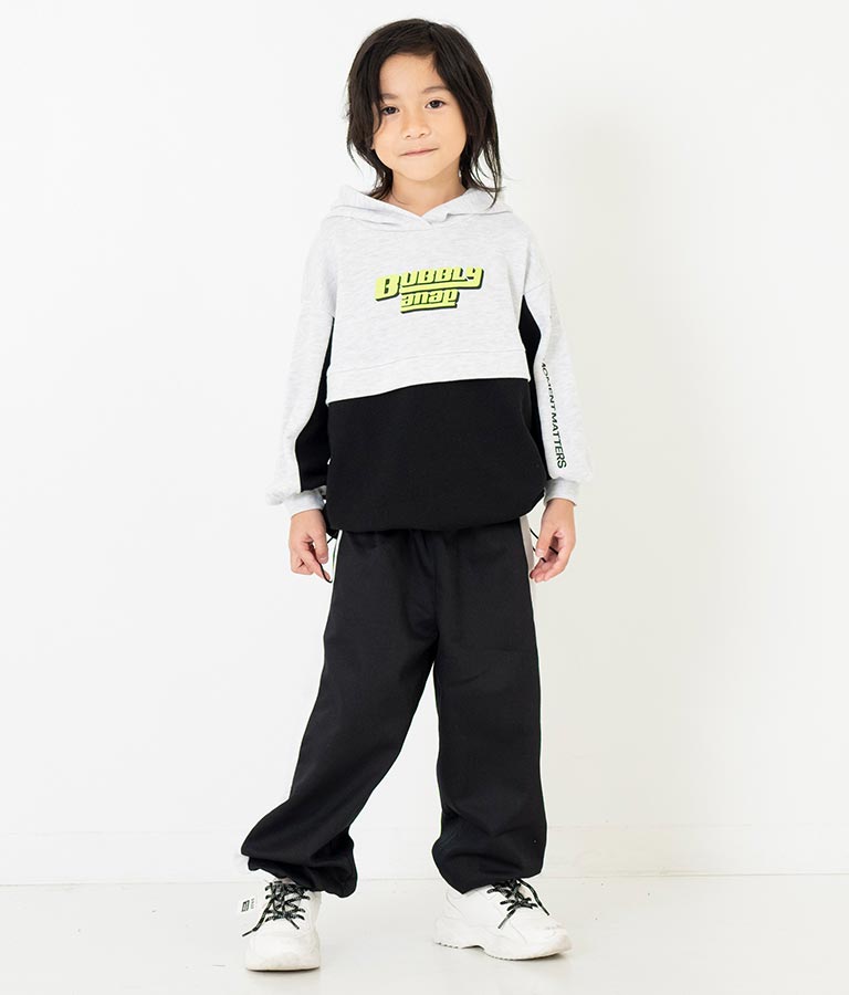 配色 切替 裾ドロスト 裏毛 スウェット パーカー 423-3189