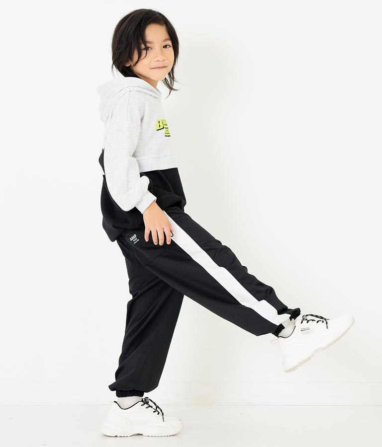 配色 切替 裾ドロスト 裏毛 スウェット パーカー 423-3189