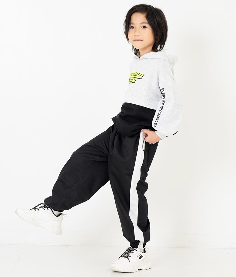 配色 切替 裾ドロスト 裏毛 スウェット パーカー 423-3189