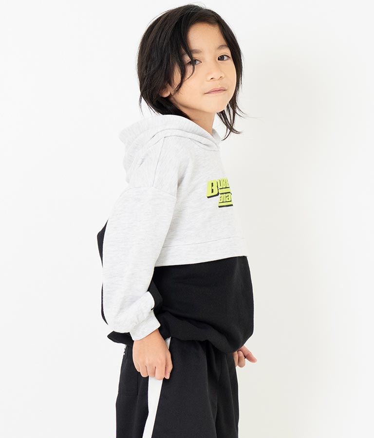 配色 切替 裾ドロスト 裏毛 スウェット パーカー 423-3189