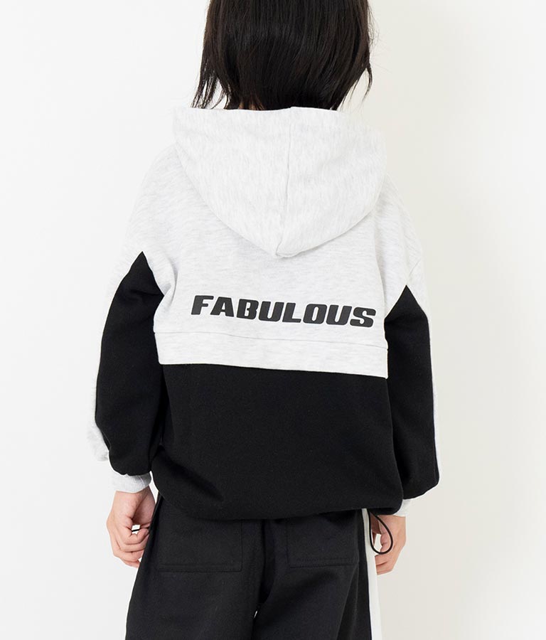 配色 切替 裾ドロスト 裏毛 スウェット パーカー 423-3189