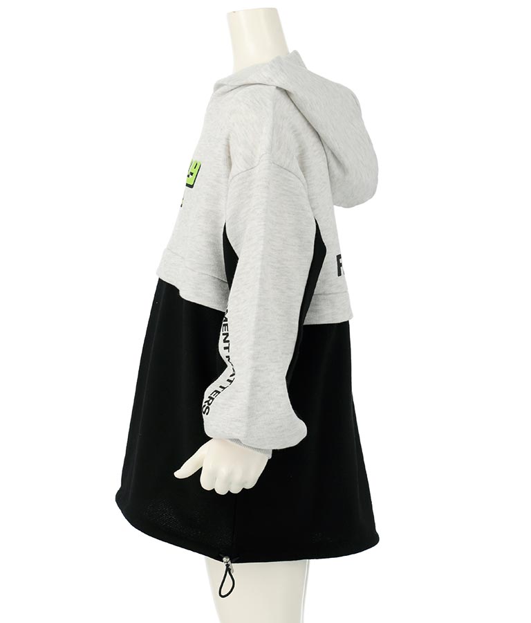 配色 切替 裾ドロスト 裏毛 スウェット パーカー 423-3189