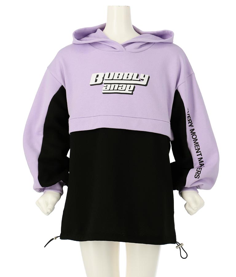 配色 切替 裾ドロスト 裏毛 スウェット パーカー 423-3189