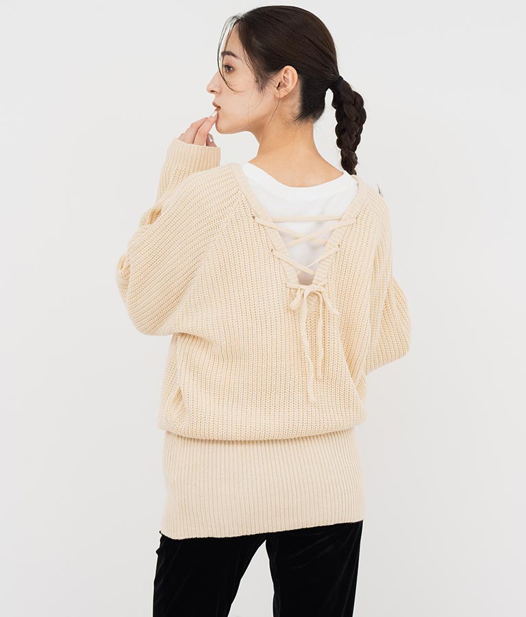バックスピンドルニットワンピース 797-8959