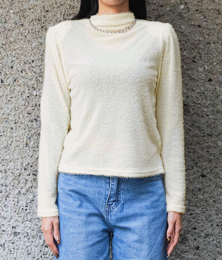 プードルタッチ ハイネック ニット セーター 長袖 403-8510