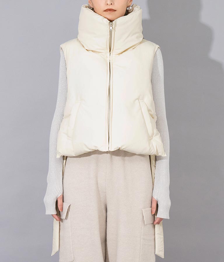 サイドオープン ファイバー ダウン ショート ベスト ジレ 365-9291