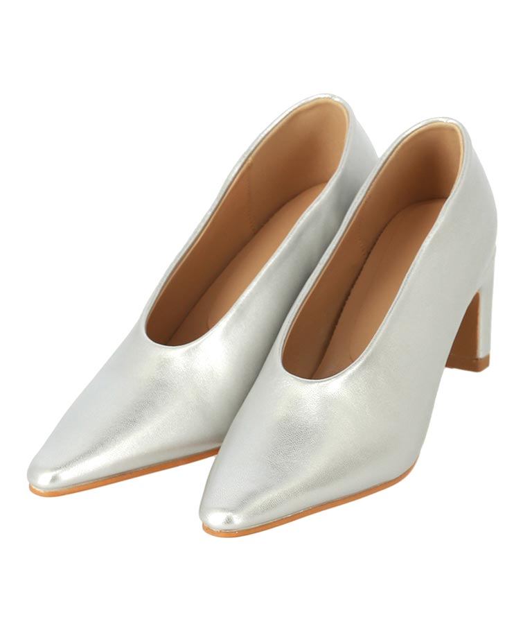 メタリック ポインテッド パンプス ヒール 369-9332
