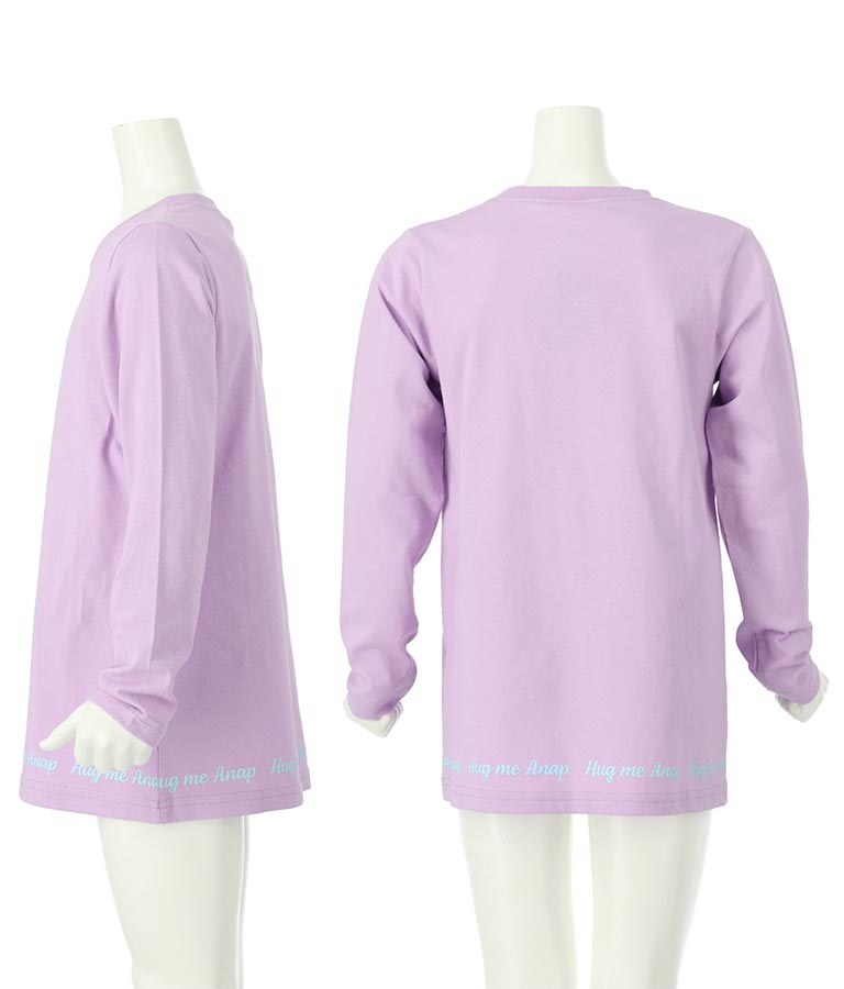バタフライ プリント チュニック ロンT 長袖 Tシャツ 423-3216