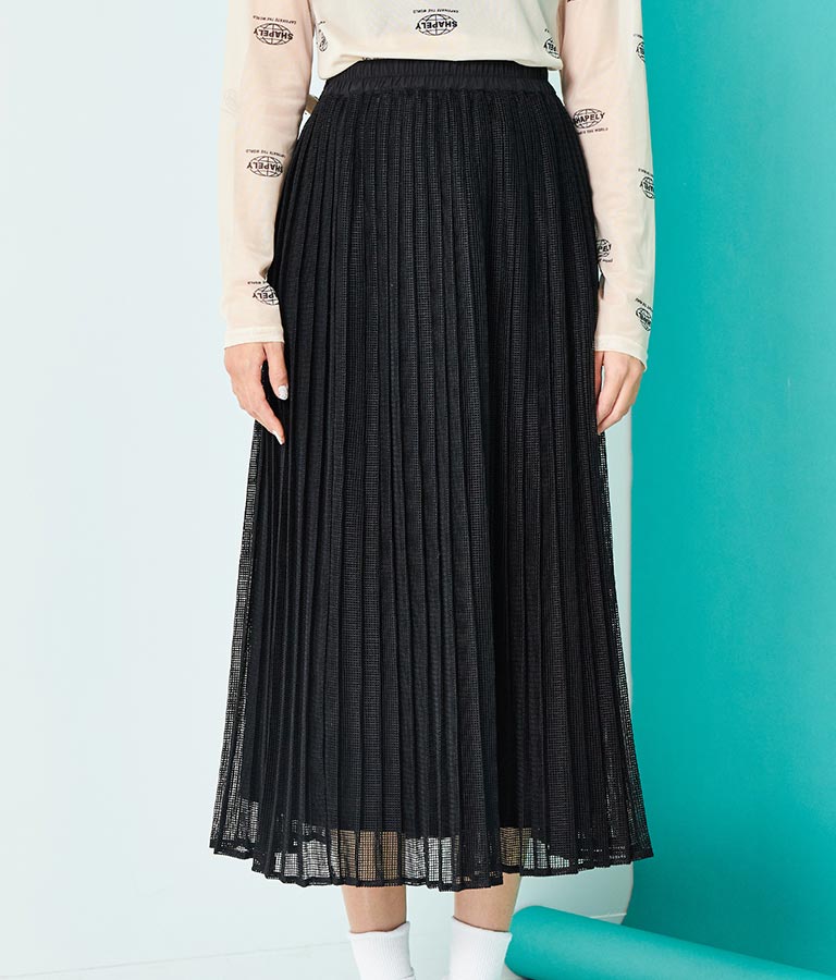 総メッシュ プリーツ スカート 361-9298