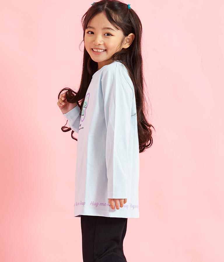 バタフライ プリント チュニック ロンT 長袖 Tシャツ 423-3216