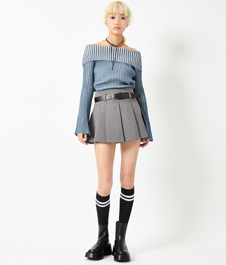 ベルト付き プリーツ スカート 151-5491