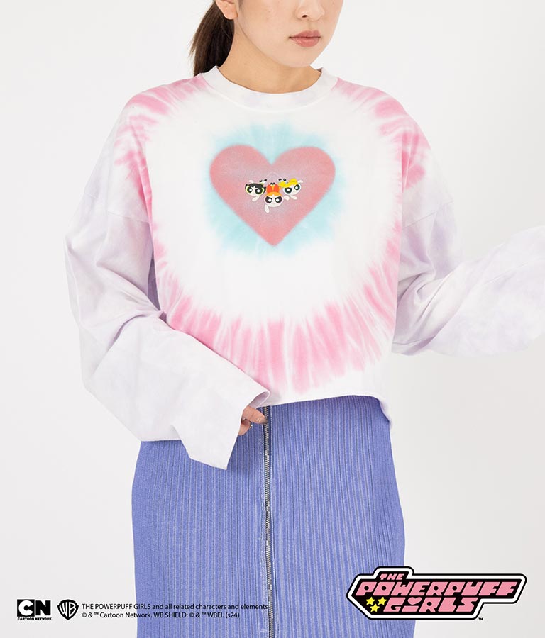 パワーパフ ガールズ ANAP コラボ タイダイ柄 トップス クロップド丈 ロングスリーブ Tシャツ ロンT