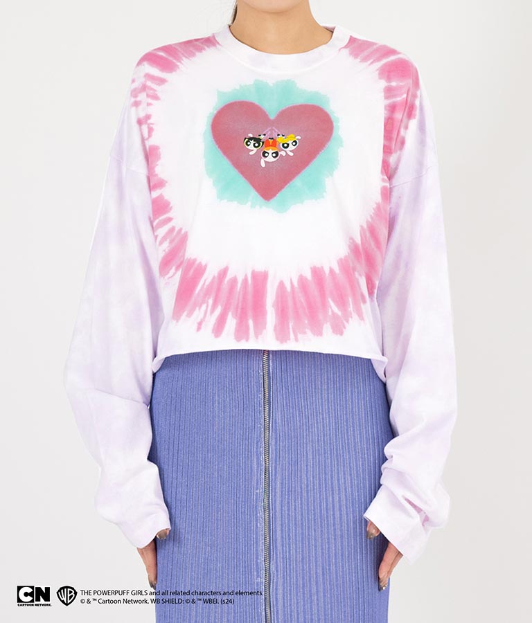 パワーパフ ガールズ ANAP コラボ タイダイ柄 トップス クロップド丈 ロングスリーブ Tシャツ ロンT 793-9151