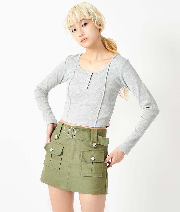 ベルト付き ツイル スカパン 151-5509