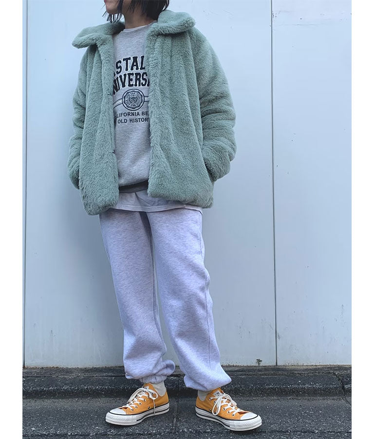 ステンカラー フェイクファー コート 856-5727