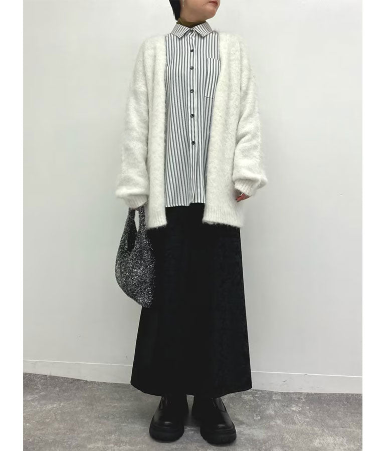 クラッシュ ベロア フレア ロング スカート 151-5527