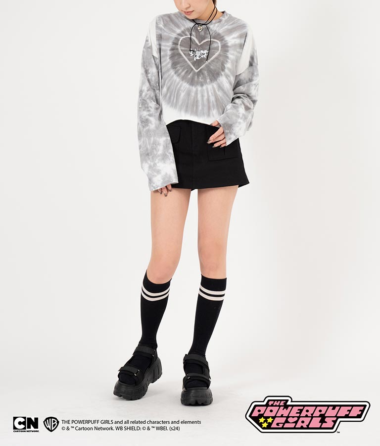 パワーパフ ガールズ ANAP コラボ タイダイ柄 トップス クロップド丈 ロングスリーブ Tシャツ ロンT 793-9151
