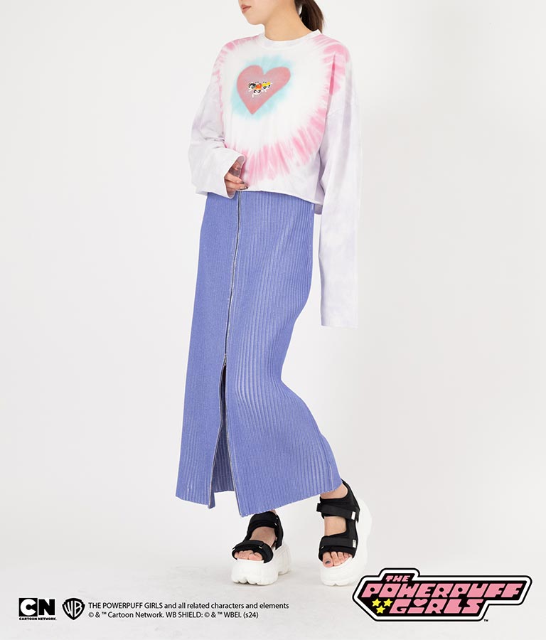 パワーパフ ガールズ ANAP コラボ タイダイ柄 トップス クロップド丈 ロングスリーブ Tシャツ ロンT 793-9151
