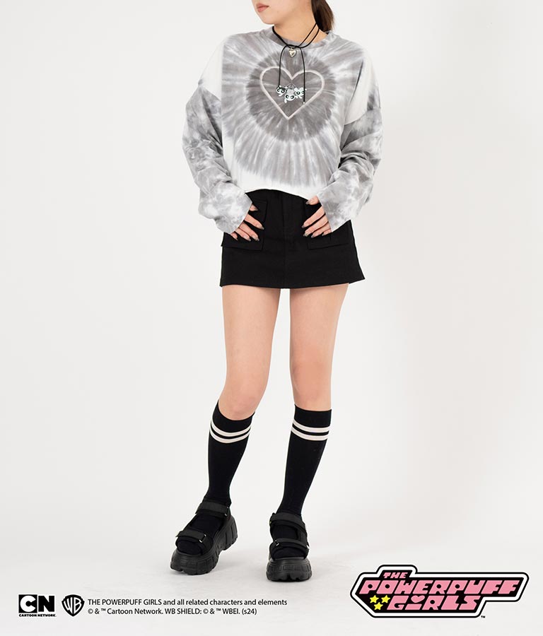 パワーパフ ガールズ ANAP コラボ タイダイ柄 トップス クロップド丈 ロングスリーブ Tシャツ ロンT 793-9151