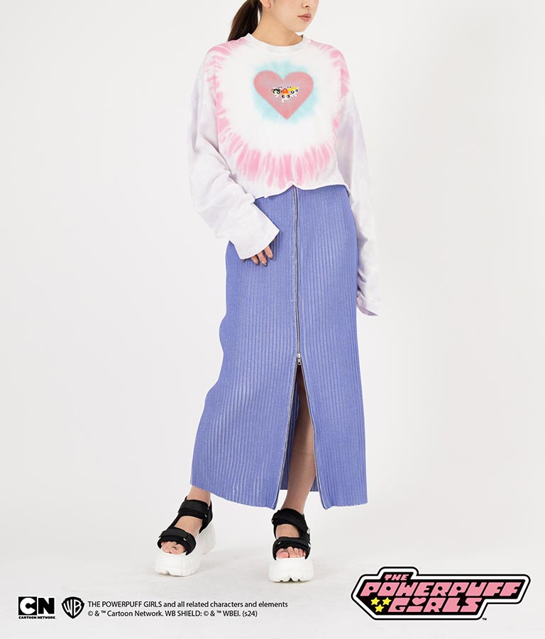 パワーパフ ガールズ ANAP コラボ タイダイ柄 トップス クロップド丈 ロングスリーブ Tシャツ ロンT 793-9151