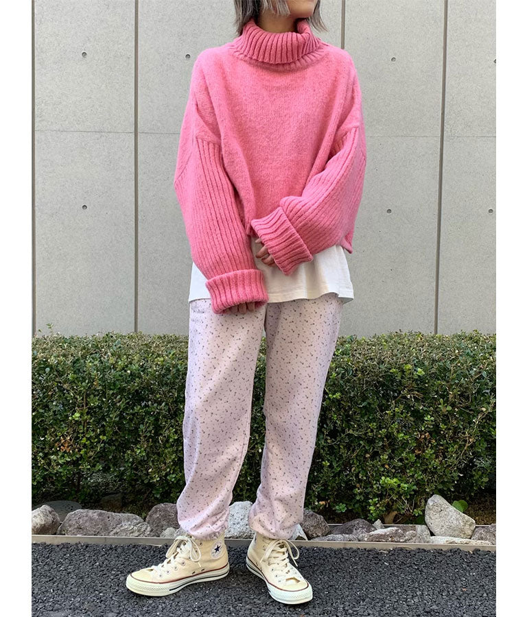 オフタートル クロップド 起毛 ニット トップス 853-5711