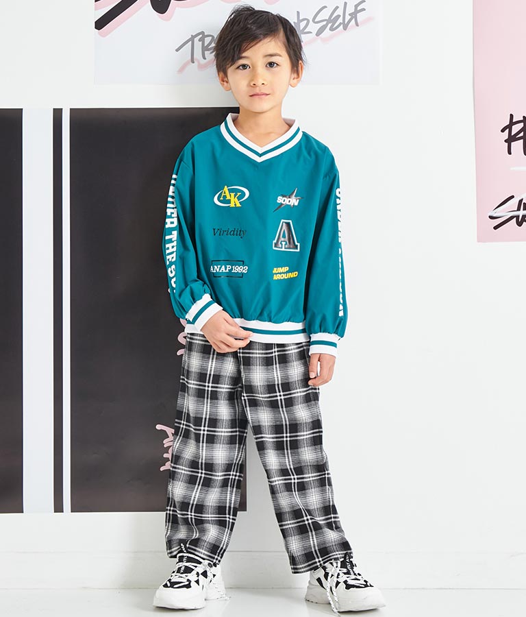 Vネック ライン リブ シャカシャカ トップス 423-3221