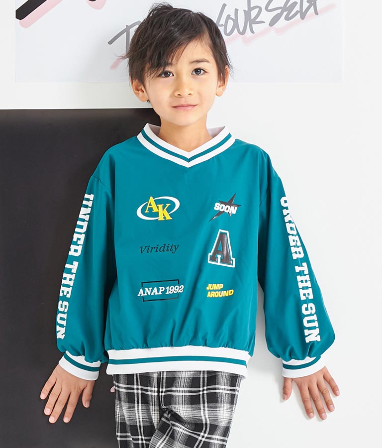 Vネック ライン リブ シャカシャカ トップス 423-3221