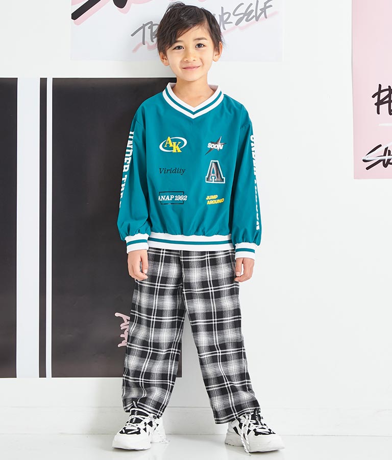 Vネック ライン リブ シャカシャカ トップス 423-3221