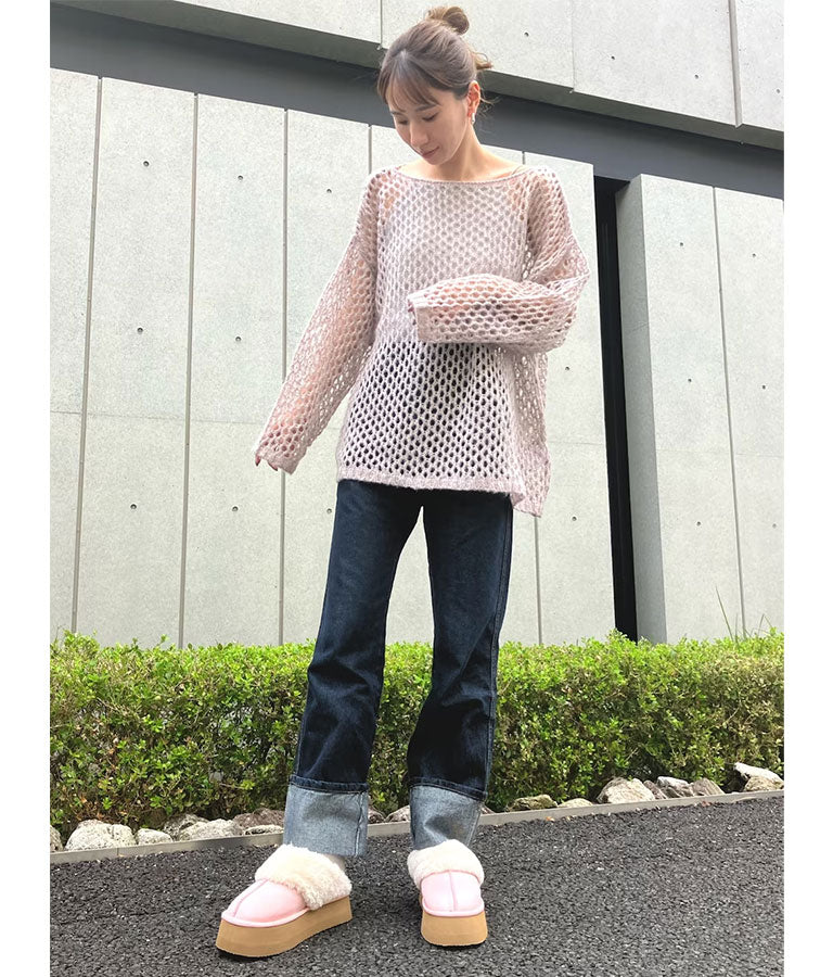 メッシュ編み モヘア オーバールーズ ニット 793-8930