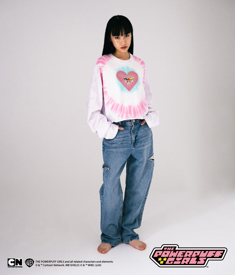 パワーパフ ガールズ ANAP コラボ タイダイ柄 トップス クロップド丈 ロングスリーブ Tシャツ ロンT 793-9151