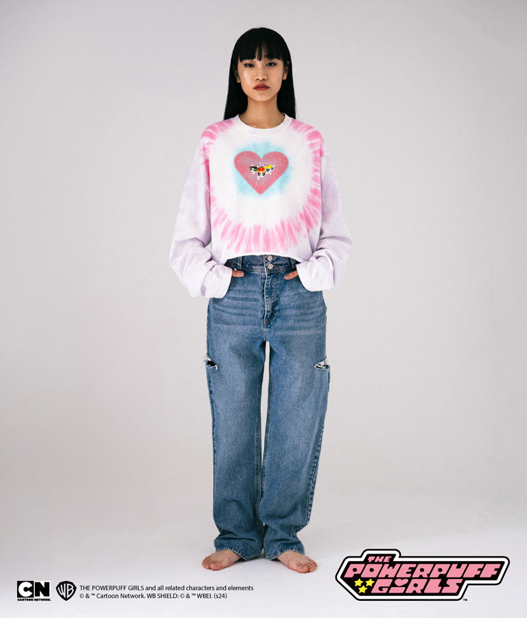パワーパフ ガールズ ANAP コラボ タイダイ柄 トップス クロップド丈 ロングスリーブ Tシャツ ロンT 793-9151