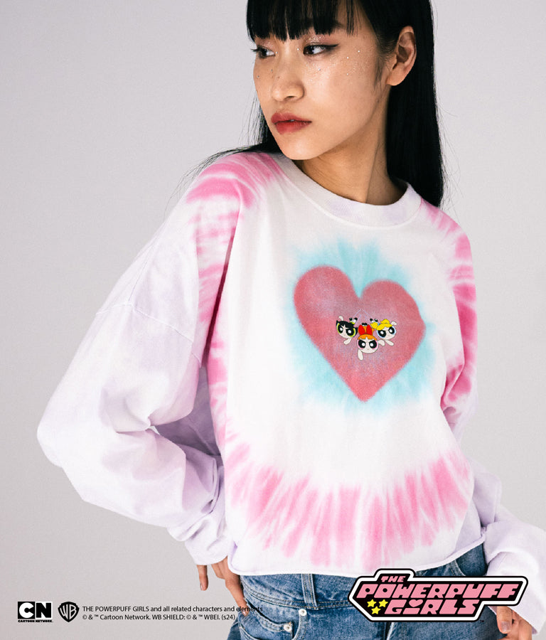 パワーパフ ガールズ ANAP コラボ タイダイ柄 トップス クロップド丈 ロングスリーブ Tシャツ ロンT 793-9151