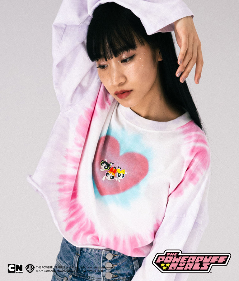 パワーパフ ガールズ ANAP コラボ タイダイ柄 トップス クロップド丈 ロングスリーブ Tシャツ ロンT 793-9151