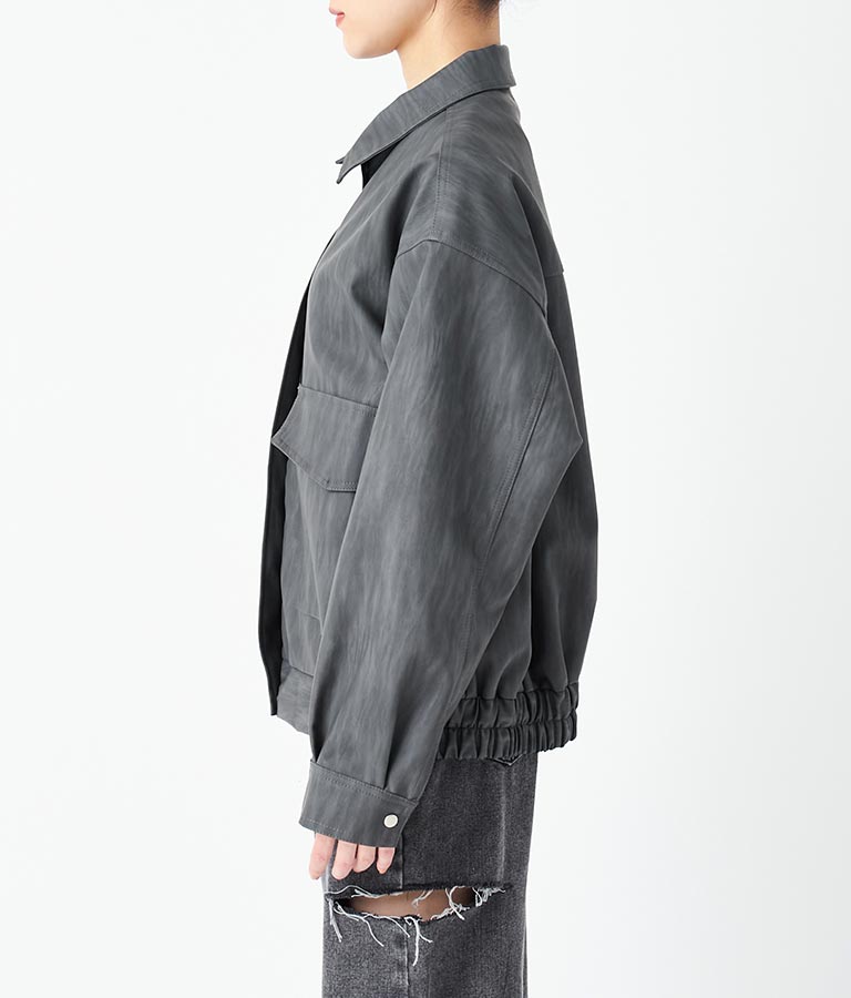 ビンテージ加工 フェイク レザー ブルゾン 795-9155
