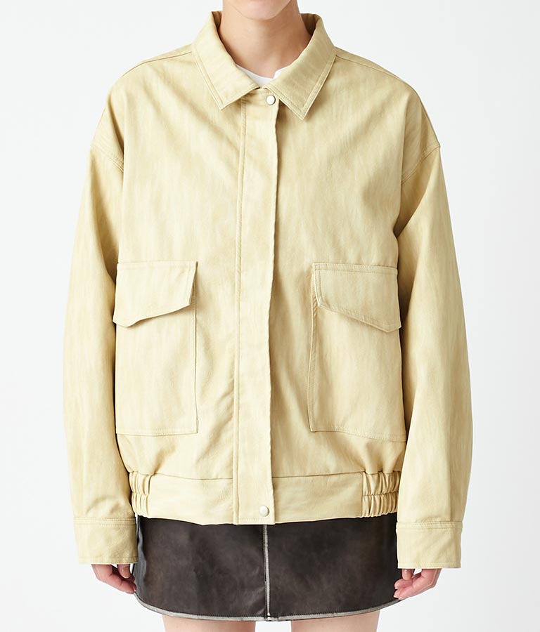 ビンテージ加工 フェイク レザー ブルゾン 795-9155