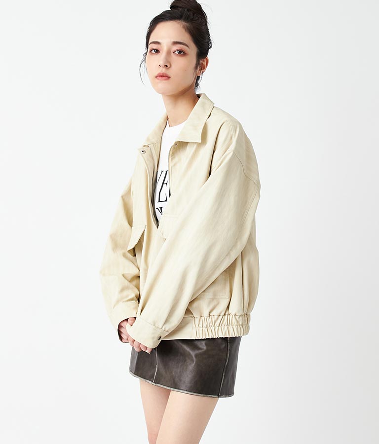 ビンテージ加工 フェイク レザー ブルゾン 795-9155