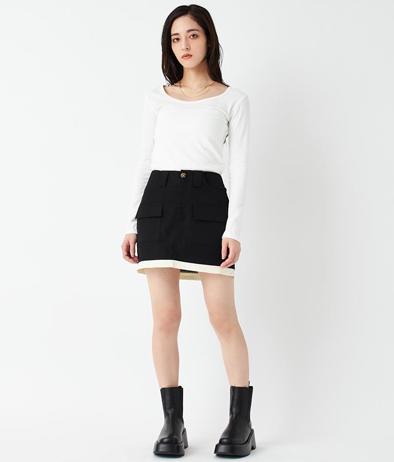 シンプル ロングスリーブ タイト Tシャツ 793-9124
