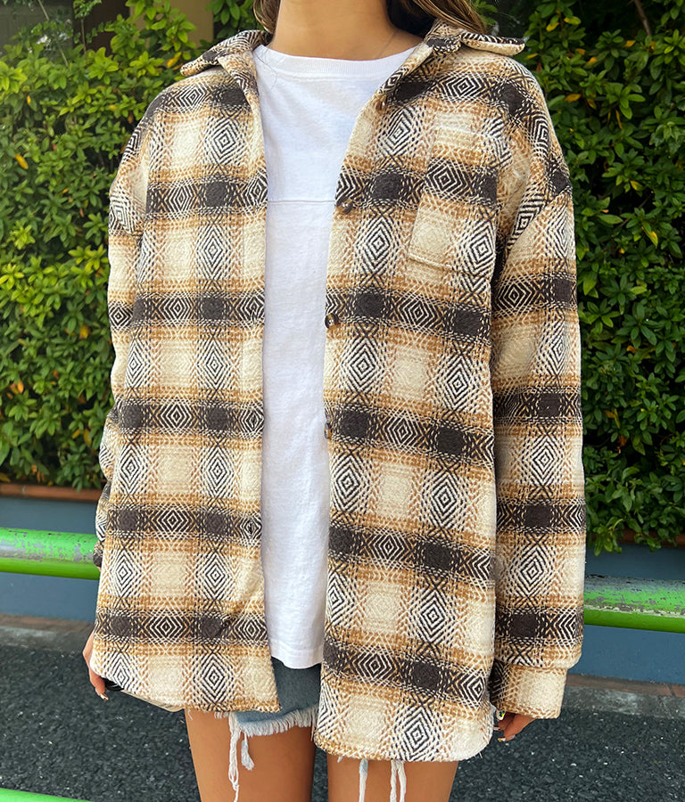 オルテガチェックオーバーシャツジャケット 815-6649