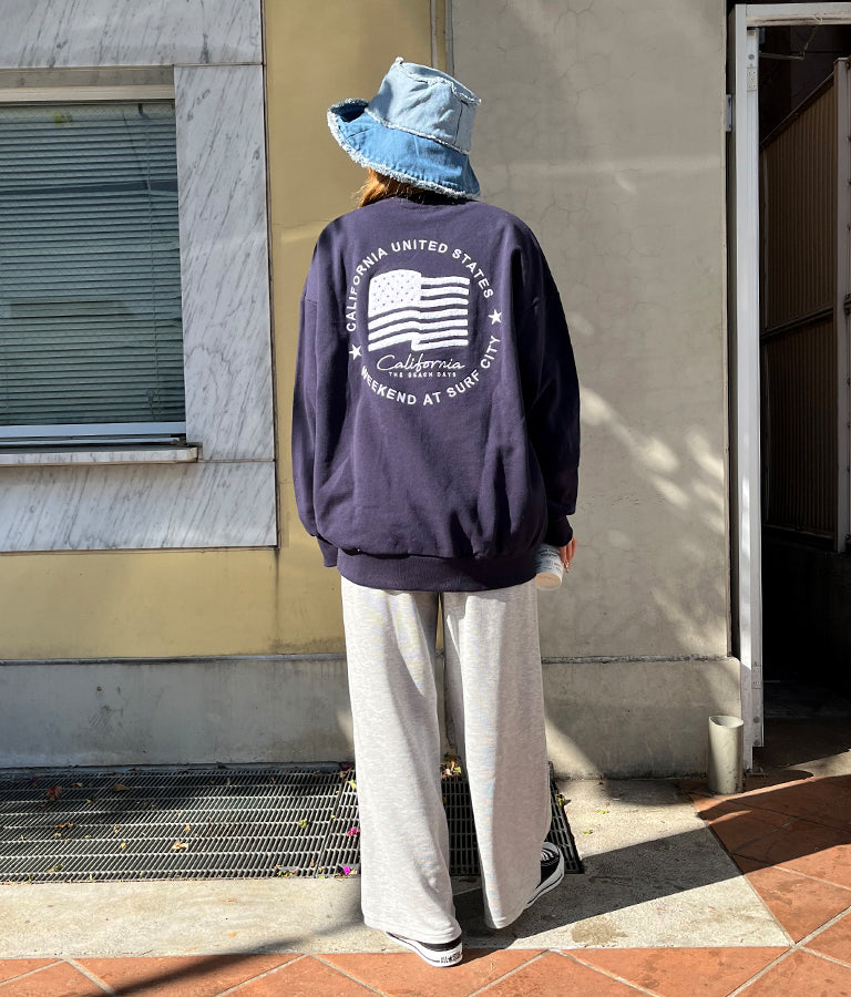 フリンジベルト 裏毛 スウェット リラックス ワイド パンツ 852-5821