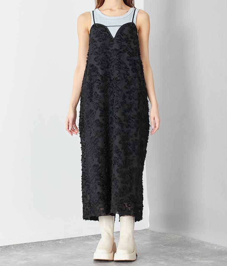 フラワー ジャガード キャミ ワンピース 527-6811