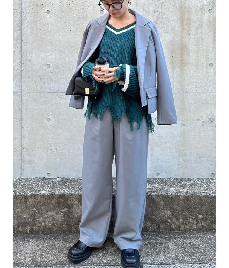 ポケット デザイン クロップド ジャケット 30-4105