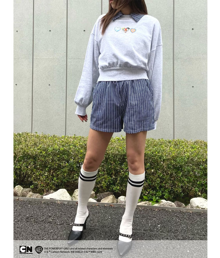 パワーパフ ガールズ ANAP コラボ スウェット トレーナー クロップド丈 裏毛 793-9150