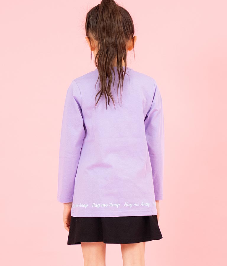 バタフライ プリント チュニック ロンT 長袖 Tシャツ 423-3216