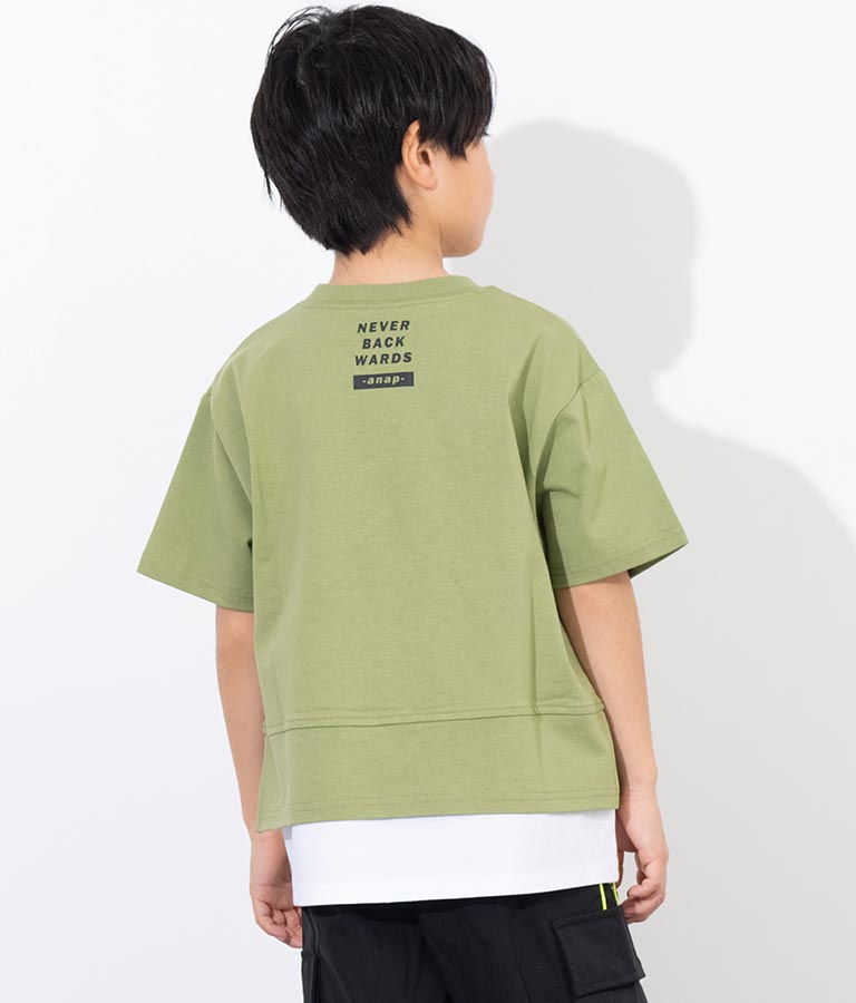 バンダナプリント レイヤード風 Tシャツ 423-3233